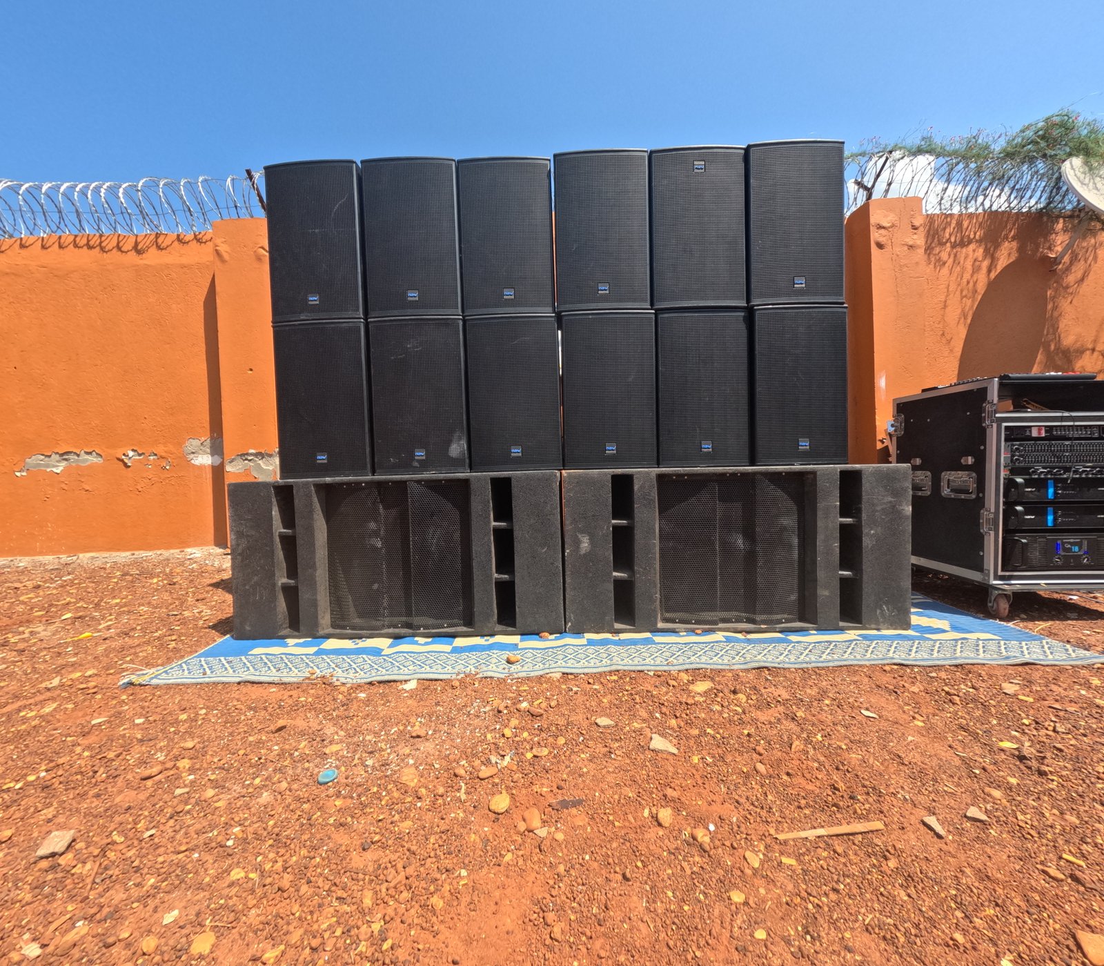 Professional sound equipment setup